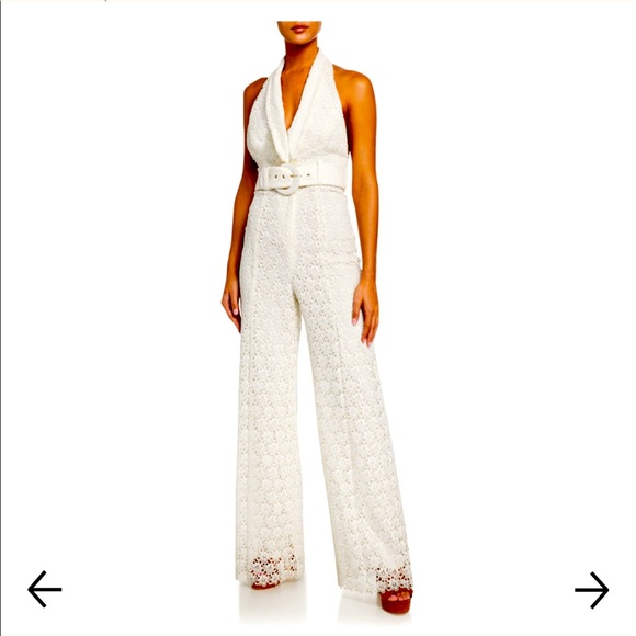 Zimmermann Pants & Jumpsuits Zimmermann Supereight Lace Linen Halterneck Jumpsuit Poshmark